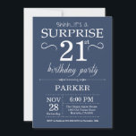 Sorpresa 21 cumpleaños invitación azul<br><div class="desc">Sorpresa 21 cumpleaños invitación con fondo azul. Cumpleaños de adultos. Invitar el cumpleaños de hombres o mujeres. 13. 15. 16. 18. 20. 21. 30. 40. 50. 60. 70. 80. 90. 100. Cualquier edad. Para más personalización, haga clic en el botón "Personalizar" y utilice nuestra herramienta de diseño para modificar esta...</div>