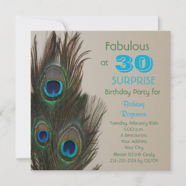 Sorpresa 30.ª invitación a la fiesta de cumpleaños (Anverso)