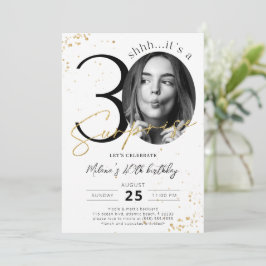 Sorpresa 30.ª invitación de oro por cumpleaños con