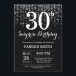 Sorpresa 30.º Purpurina plateado de la invitación<br><div class="desc">Sorpresa 30 cumpleaños con luz de cuerda plateada con fondo Purpurina plateado. Cumpleaños plateado. Cumpleaños de adultos. Invitación de cumpleaños de hombres o mujeres. 13.º 15.º 16.º 18.º 20.21.30.40.50.60.70.80.90.100, cualquier edad. Para una mayor personalización, haga clic en el botón "Personalizar" y utilice nuestra herramienta de diseño para modificar esta plantilla....</div>