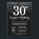 Sorpresa 30.º Purpurina plateado de la invitación<br><div class="desc">Sorpresa 30 cumpleaños con luz de cuerda plateada con fondo Purpurina plateado. Cumpleaños plateado. Cumpleaños de adultos. Invitación de cumpleaños de hombres o mujeres. 13.º 15.º 16.º 18.º 20.21.30.40.50.60.70.80.90.100, cualquier edad. Para una mayor personalización, haga clic en el botón "Personalizar" y utilice nuestra herramienta de diseño para modificar esta plantilla....</div>