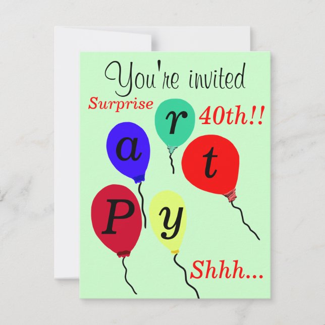 Sorpresa 40.ª invitación a la fiesta de los globos (Anverso)