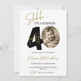 Sorpresa 40.ª Invitación al cumpleaños Foto Día de