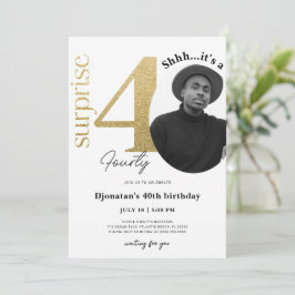 Sorpresa 40.ª invitación de cumpleaños de oro con