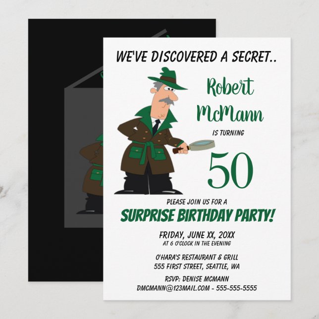 Sorpresa 50.ª invitación a fiesta de cumpleaños -  (Anverso / Reverso)