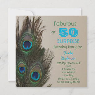 Sorpresa 50.ª invitación a fiesta de cumpleaños fa