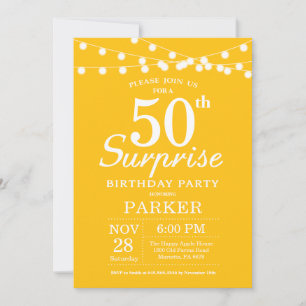Sorpresa 50.ª invitación de cumpleaños Amarillo