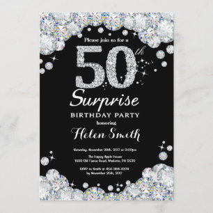 Sorpresa 50 cumpleaños invitación a diamantes de p