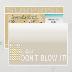 Sorpresa 50 cumpleaños - Invitación de oro