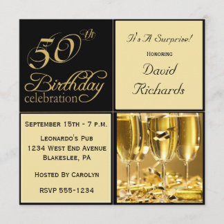 Sorpresa 50 invitaciones de fiesta de cumpleaños