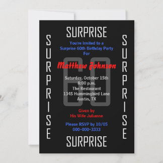 Sorpresa 60.ª invitación a la fiesta de cumpleaños