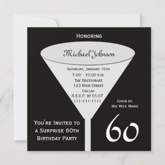Sorpresa 60.ª invitación a la fiesta de cumpleaños