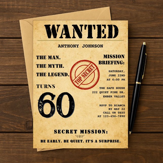 Sorpresa 60.º cumpleaños quiso invitación Poster (Subido por el creador)