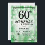 Sorpresa 60.º Purpurina Verde de la invitación de<br><div class="desc">Sorpresa 60ª Invitación de cumpleaños con luz de cadena verde con fondo verde Purpurina. Cumpleaños Verde. Cumpleaños de adultos. Invitación de cumpleaños de hombres o mujeres. 13.º 15.º 16.º 18.º 20.21.30.40.50.60.70.80.90.100, cualquier edad. Para una mayor personalización, haga clic en el botón "Personalizar" y utilice nuestra herramienta de diseño para modificar...</div>