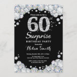 Sorpresa 60 cumpleaños invitación a diamantes de p<br><div class="desc">Sorpresa 60 cumpleaños invitación. Fondo de pizarra de diamantes Diamante de imitación Plateado. Elegante Bash cumpleaños. Blanco y negro. Cumpleaños de adultos. Cumpleaños de las mujeres. Cumpleaños de los hombres. Para más personalización,  haga clic en el botón "Personalizar" y utilice nuestra herramienta de diseño para modificar esta plantilla.</div>