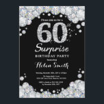 Sorpresa 60 cumpleaños invitación a diamantes de p<br><div class="desc">Sorpresa 60 cumpleaños invitación. Fondo de pizarra de diamantes Diamante de imitación Plateado. Elegante Bash cumpleaños. Blanco y negro. Cumpleaños de adultos. Cumpleaños de las mujeres. Cumpleaños de los hombres. Para más personalización,  haga clic en el botón "Personalizar" y utilice nuestra herramienta de diseño para modificar esta plantilla.</div>