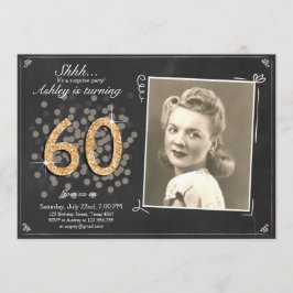 Sorpresa 60 cumpleaños invitación Chalkboard Rusti