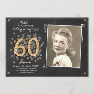 Sorpresa 60 cumpleaños invitación Chalkboard Rusti