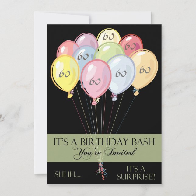 Sorpresa 60 invitaciones a fiestas de cumpleaños (Anverso)