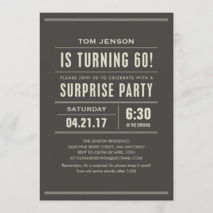 Sorpresa 60 invitaciones de cumpleaños