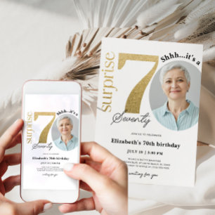 Sorpresa 70.ª invitación de cumpleaños de oro con 