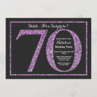 Sorpresa 70.ª invitación de cumpleaños Purpurina m