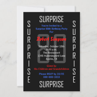 Sorpresa 80.ª invitación a la fiesta de cumpleaños