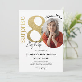 Sorpresa 80.ª invitación de cumpleaños de oro con