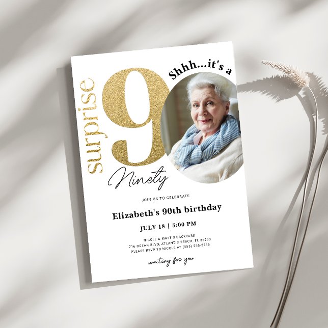 Sorpresa 90.ª invitación de cumpleaños de oro con  (Subido por el creador)
