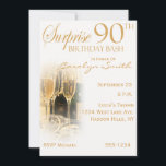 Sorpresa 90 invitaciones a fiestas de cumpleaños<br><div class="desc">A tus invitados y al invitado de honor les encantará esta invitación de cumpleaños número 90.  personalizar fácilmente las invitaciones con su propia información y añadir una imagen y la invitación está lista para ir.</div>