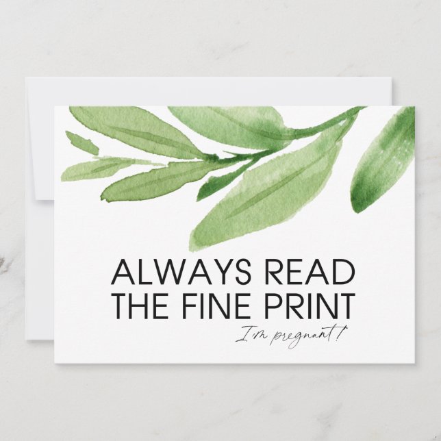 Sorpresa estoy embarazada Invitación de embarazo b (Anverso)