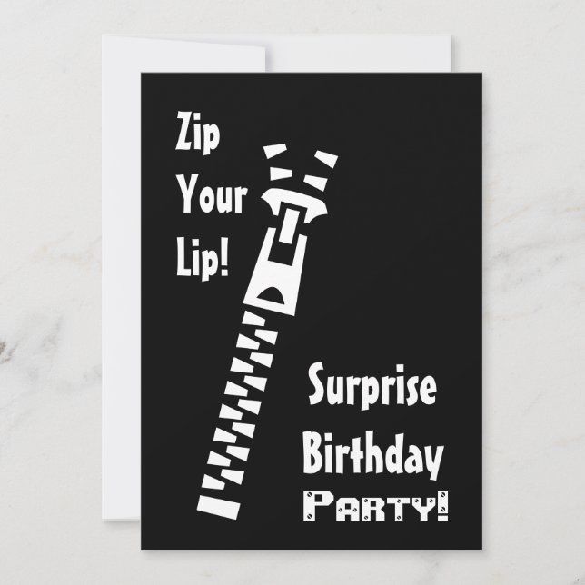 SORPRESA Invitación a la fiesta de cumpleaños Zip  (Anverso)