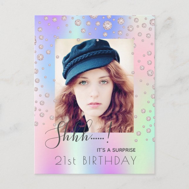 Sorpresa Invitación al diamante con foto de cumple (Anverso)