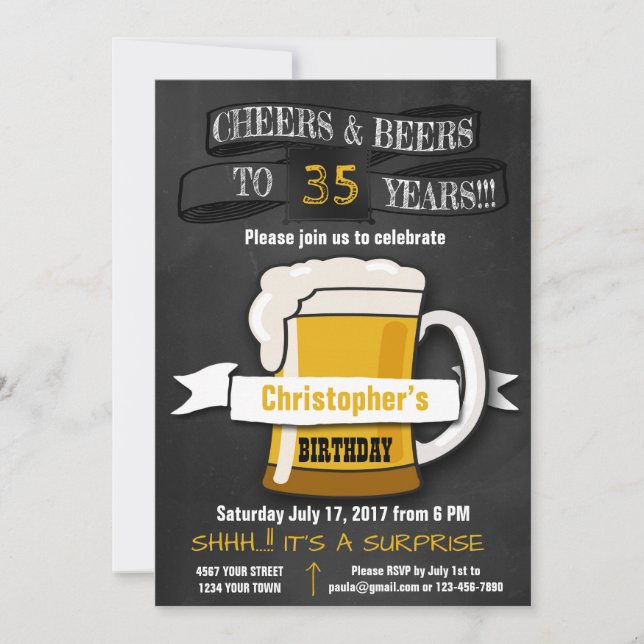 SORPRESA INVITACIÓN DE CUMPLEAÑOS PARA CUALQUIER S (Anverso)