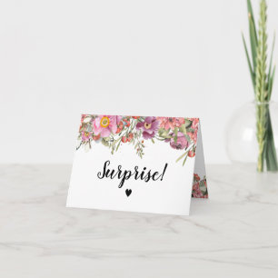 Sorpresa Invitación de embarazo acuarela floral