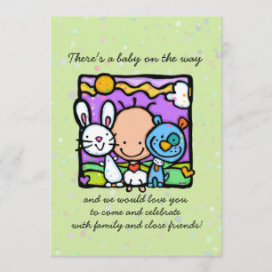 Sorpresa, invitación para una ducha de bebé. Conej