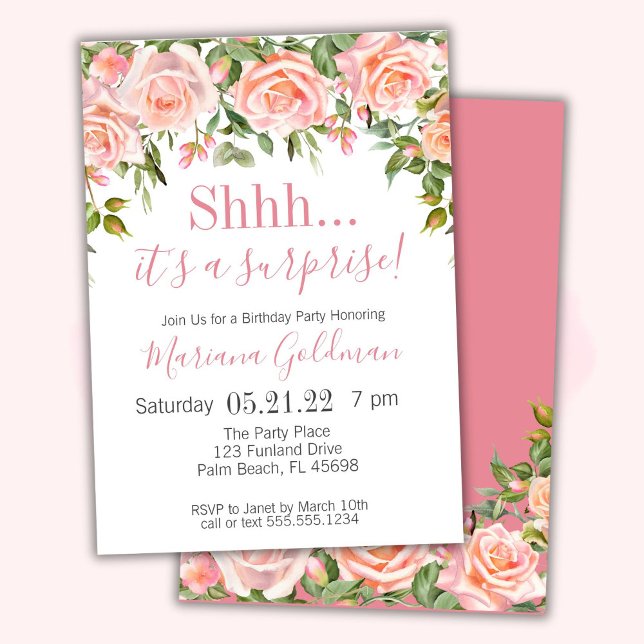 Sorpresa Invitaciones de cumpleaños Fiesta Floral  (Subido por el creador)