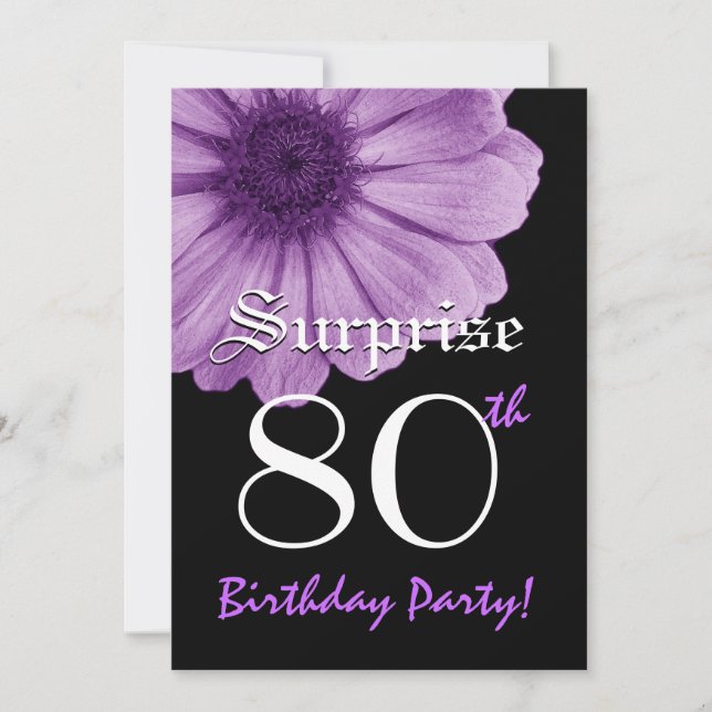 SORPRESA plantilla de cumpleaños número 80 Daisy m (Anverso)