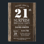 Sorpresa Rústica 21ª Invitación de cumpleaños<br><div class="desc">Sorpresa Rústica 21ª Invitación de cumpleaños con antecedentes de madera rústica. Vintage Retro Country. Cumpleaños de adultos. Cumpleaños de hombres o mujeres. Invite a un niño o a una Chica. 13.º 15.º 16.º 18.º 20.21.30.40.50.60.70.80.90.100. Cualquier edad. Para una mayor personalización, haga clic en el botón "Personalizar" y utilice nuestra herramienta...</div>