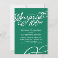 Sorpresa simple y elegante Invitación a los cien a