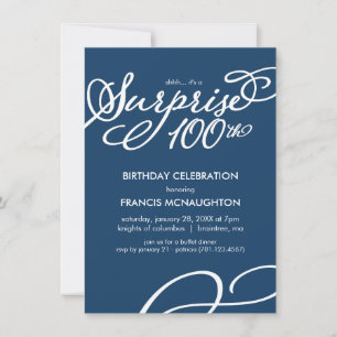 Sorpresa simple y elegante Invitación a los cien a