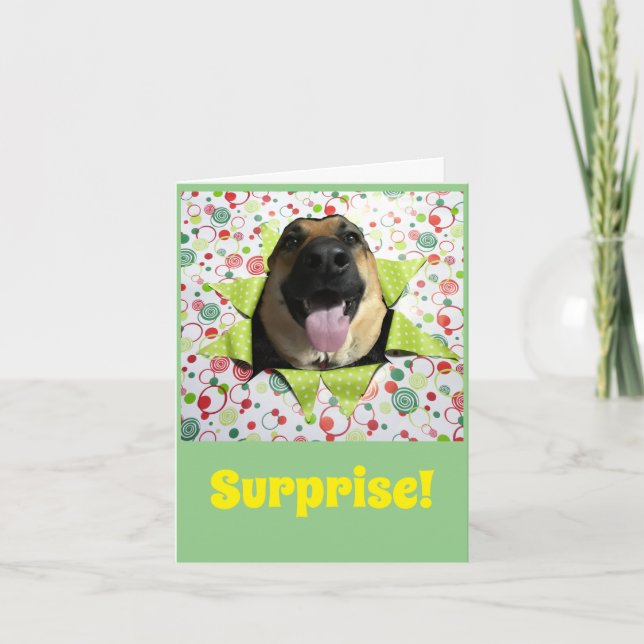 ¡Sorpresa! Tarjeta de felicitación de cumpleaños d (Anverso)