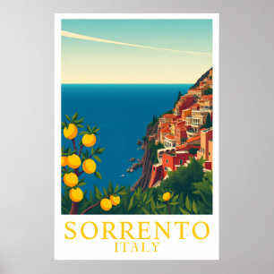 Sorrento Italia Limones Vintage Arte de Viaje