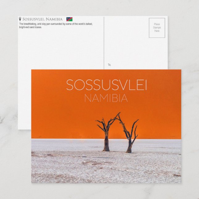 Sossusvlei, Namibia Tarjeta Postal de Viaje (Anverso / Reverso)