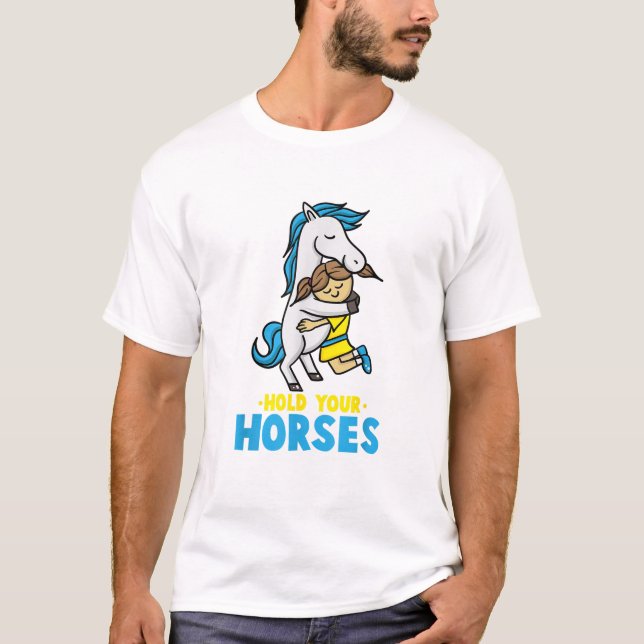 Sostén tus regalos de caballos de la camiseta de l (Anverso)