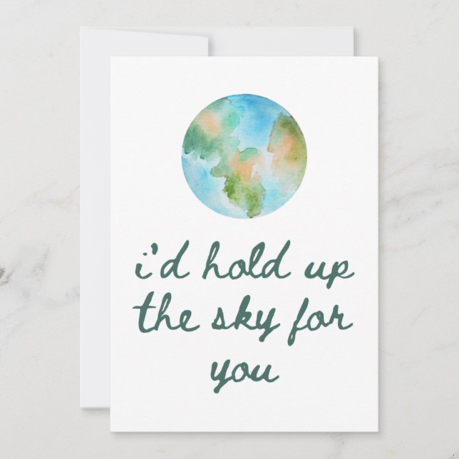 "Sostendría el cielo por ti" Tarjeta de felicitaci (Anverso)