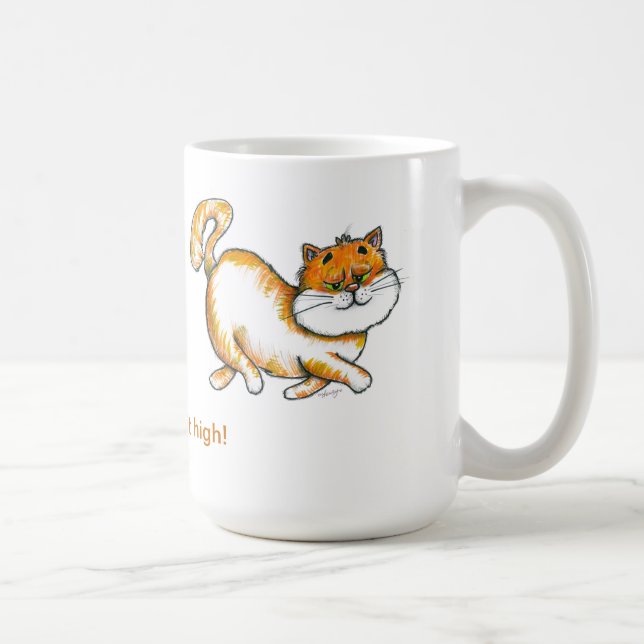 Sosténgalo alta taza de café real del gato (Derecha)