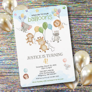 Sostengan Sus Globos Invitación de Cumpleaños para