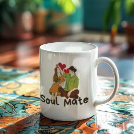 Soul Mate Mug - Romántica Copa de Café para Pareja