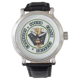SOUND CLASH - Reloj de cuero de color negro